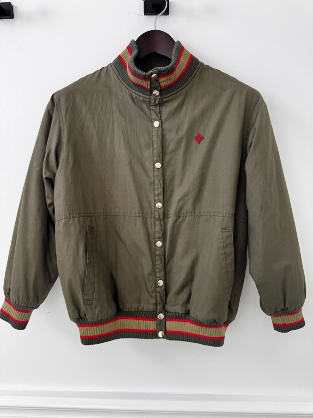 Dior Olive Green Jacket with Gold Logo Trim